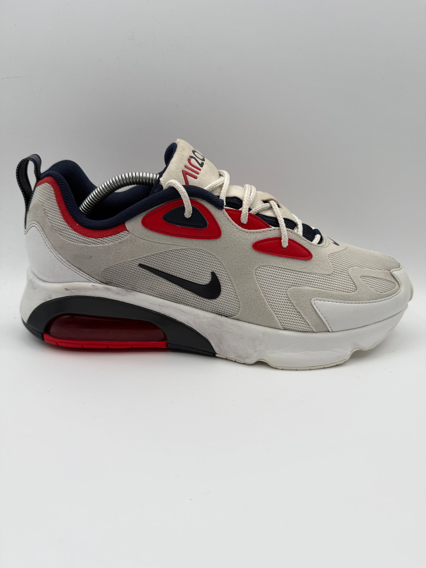 L1735 Nike Air Max 200 White Red Obsidian UK 9 - RecycledStreetwear