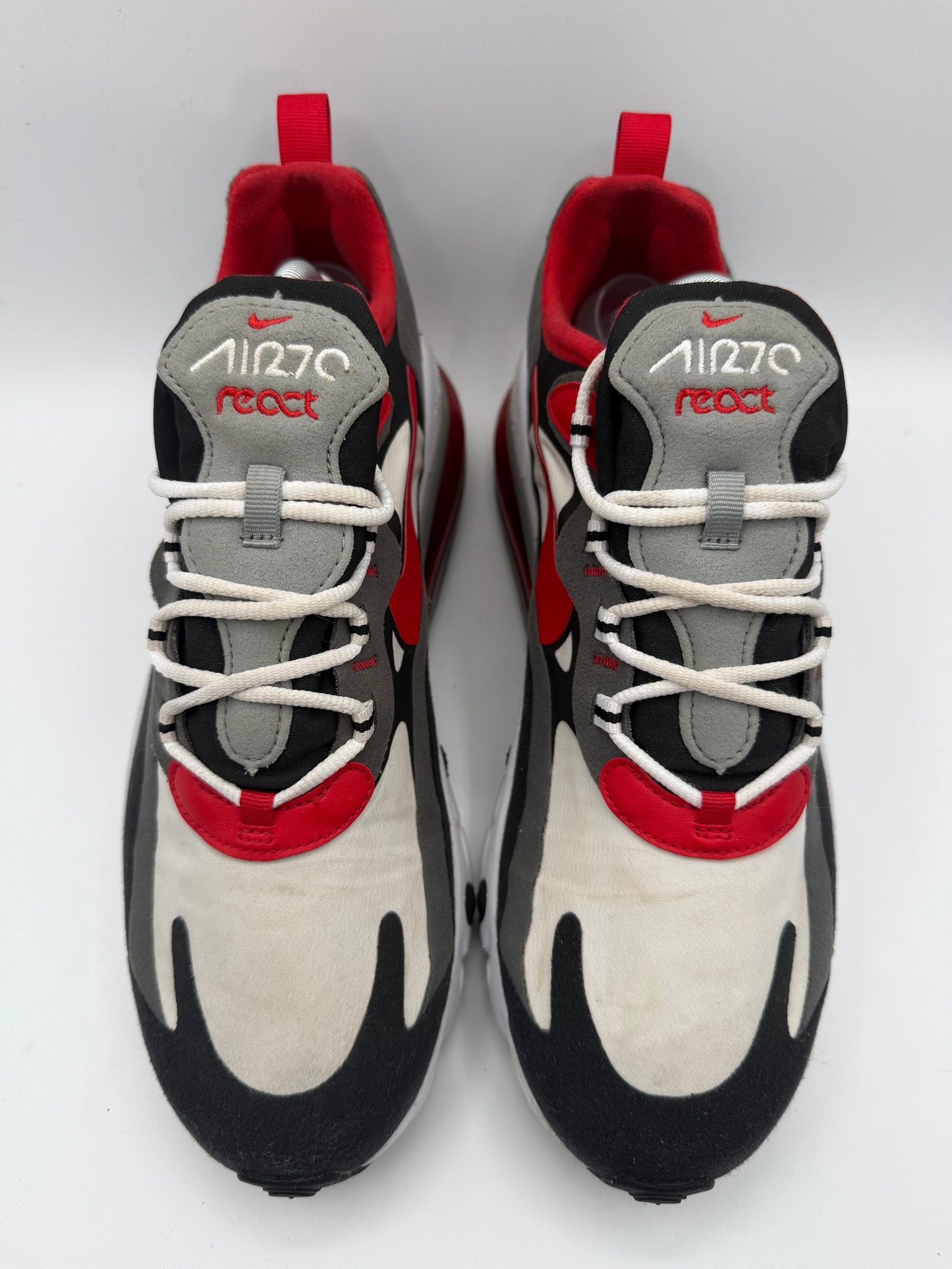 Nike Air Max 270 React Black Iron Grey University Red UK 8.5 - RecycledStreetwear