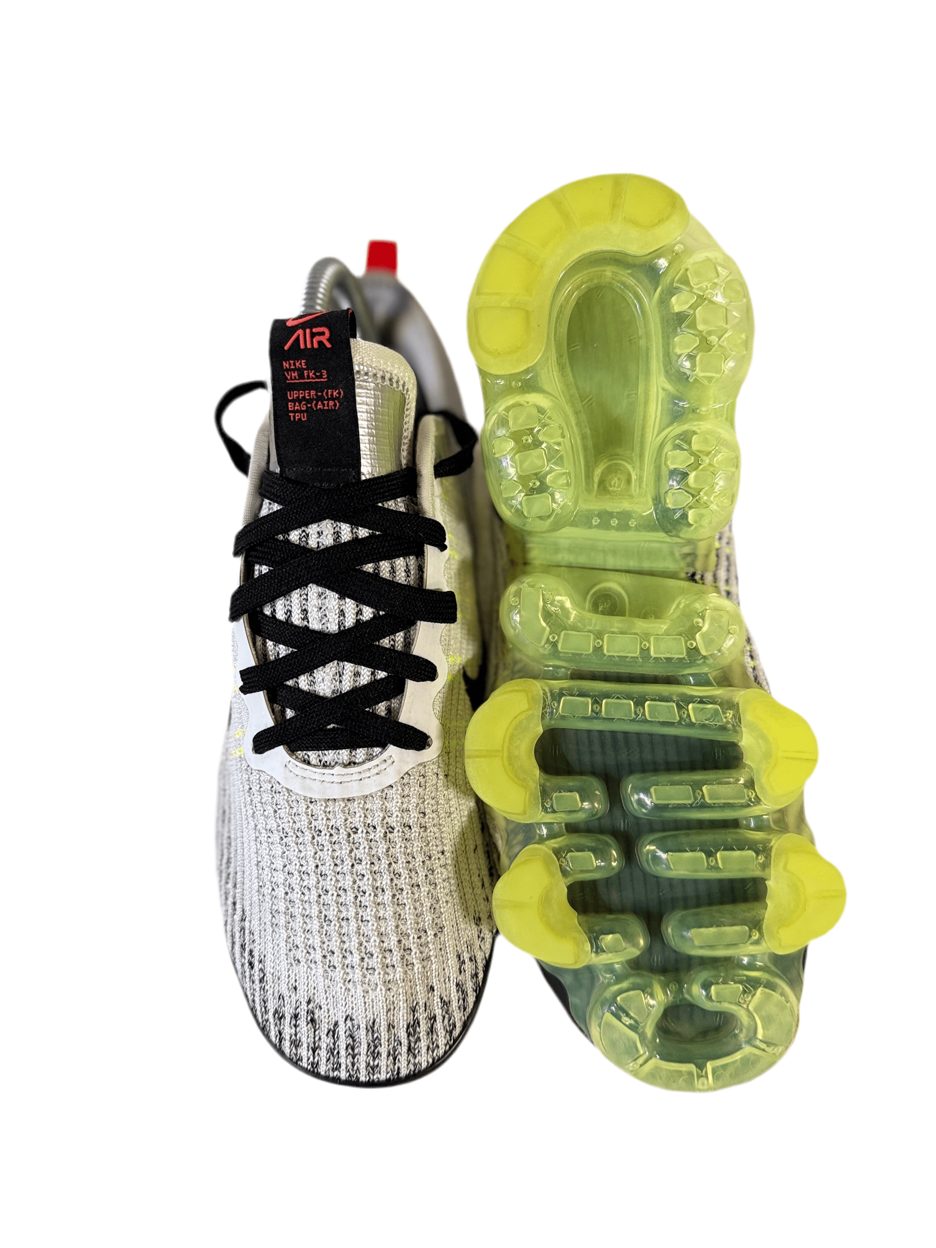 Nike Air VaporMax Flyknit 3 'White Black Volt' uk 5 - RecycledStreetwear