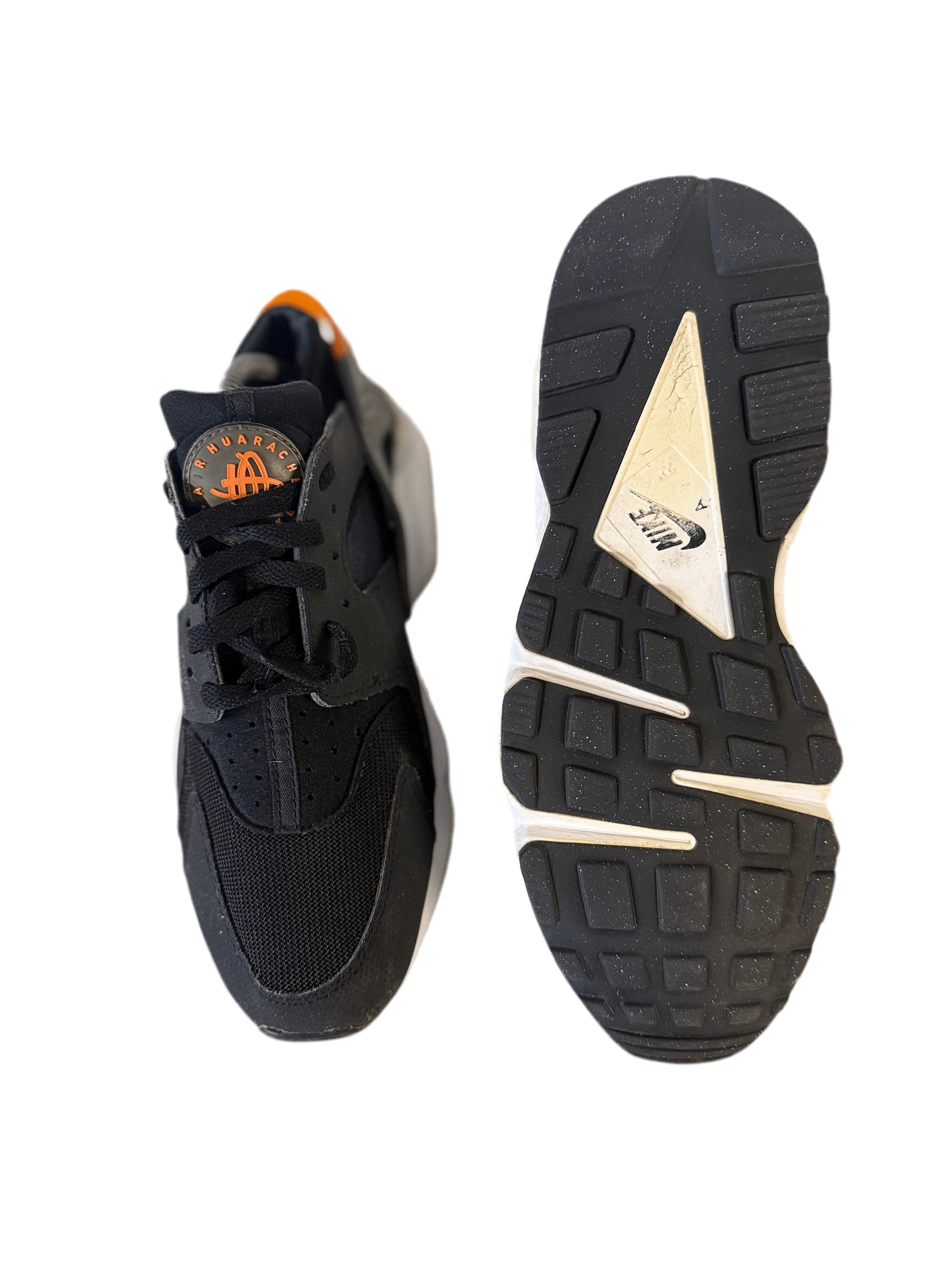 Nike Huarache 'Black Safety Orange' UK 8.5 - RecycledStreetwear