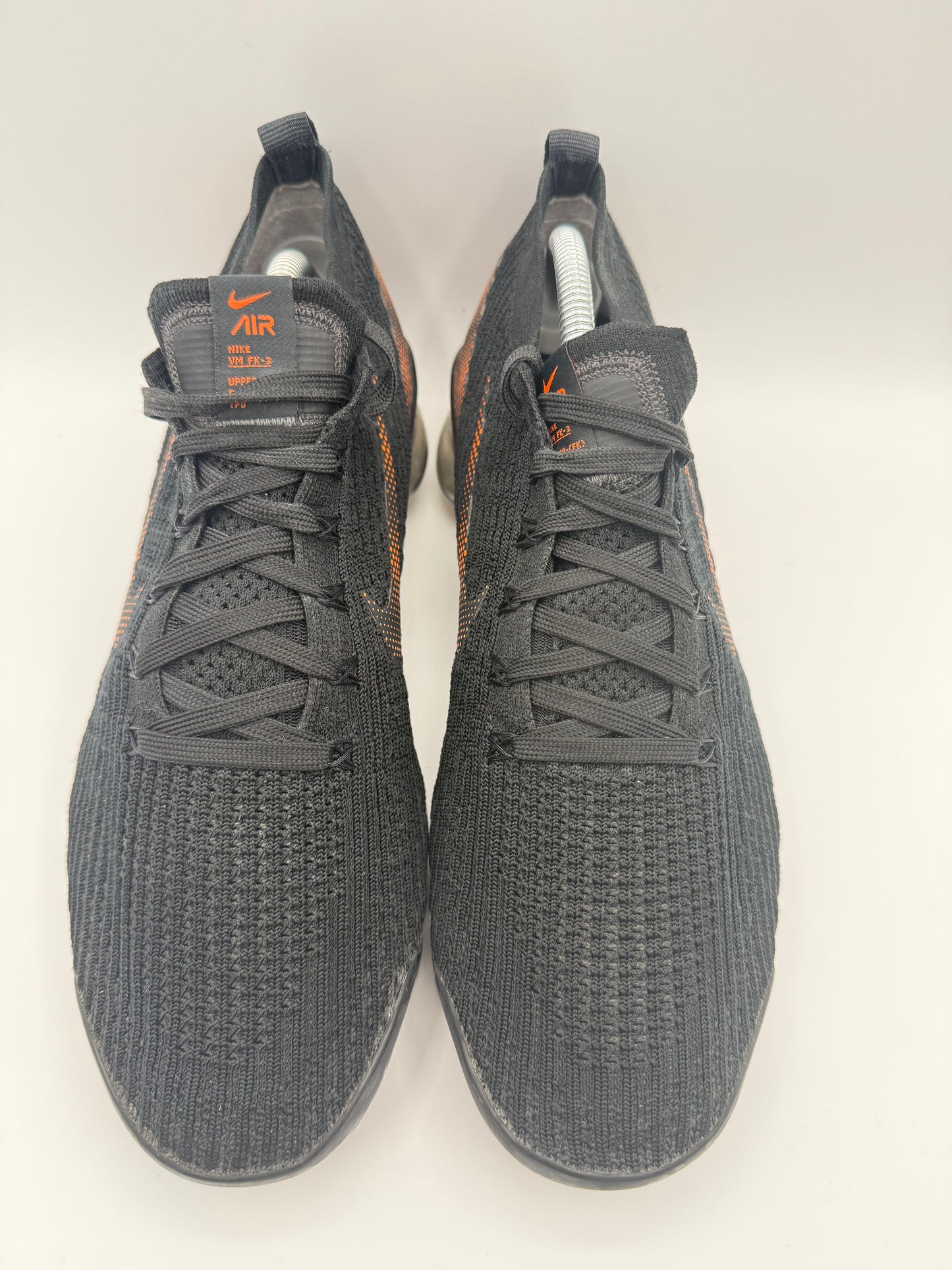 L802 Nike Air VaporMax Flyknit 3 Black Total Orange Dark Smoke Grey UK 9