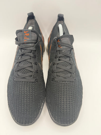 L802 Nike Air VaporMax Flyknit 3 Black Total Orange Dark Smoke Grey UK 9