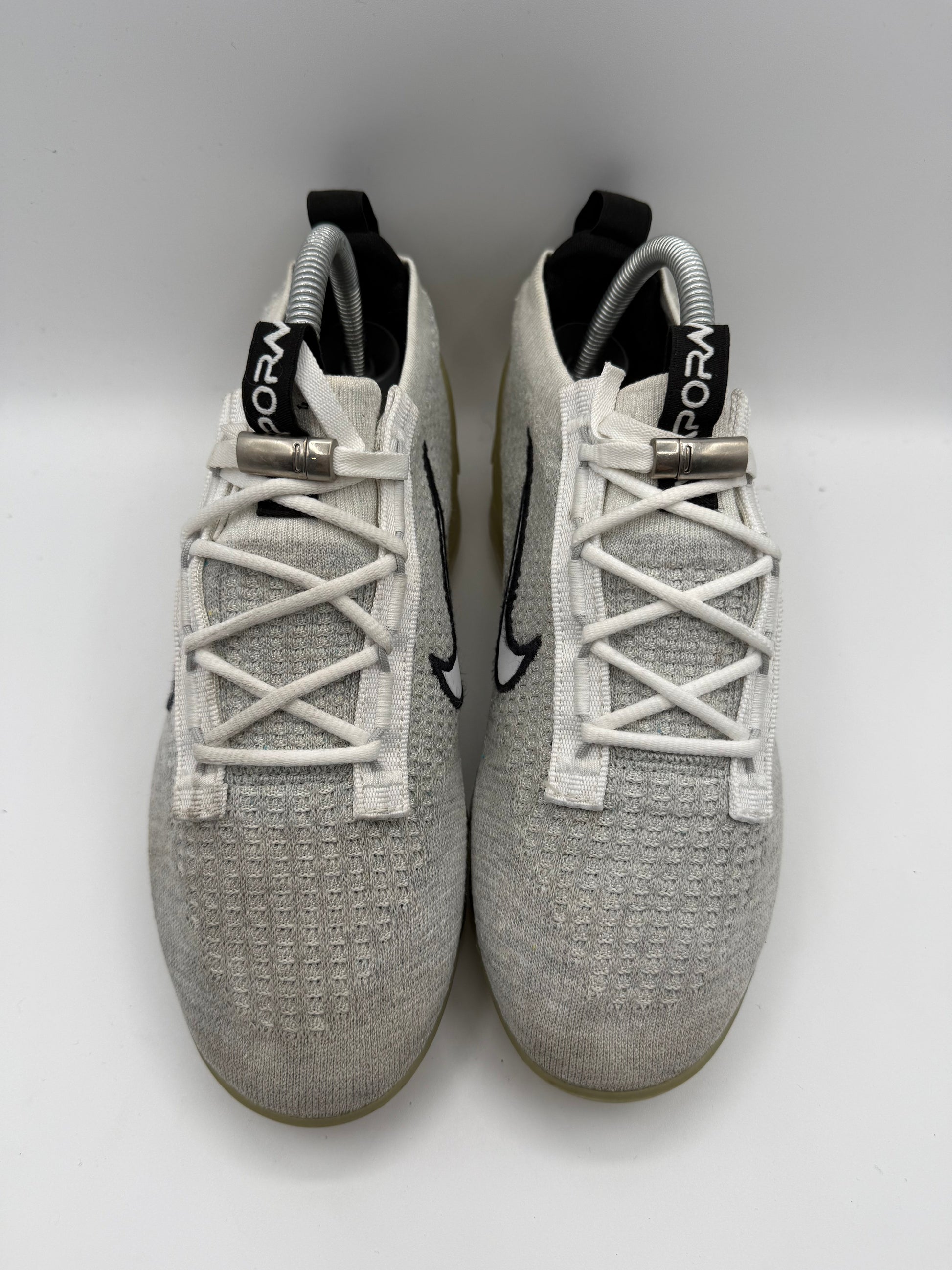 L1913 Nike Air VaporMax 2021 FK White Black Metallic Silver UK 6 - RecycledStreetwear