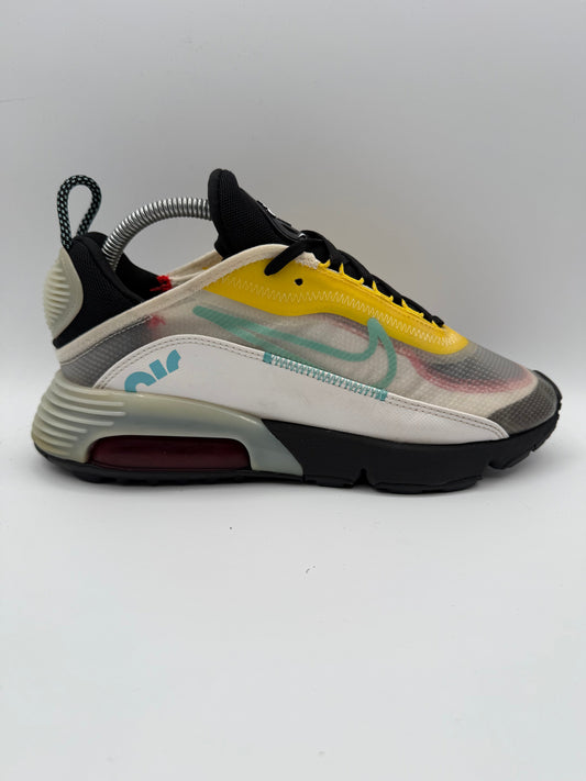 L1952 Nike Air Max 2090 White Speed Yellow Bleached Aqua UK 7 - RecycledStreetwear