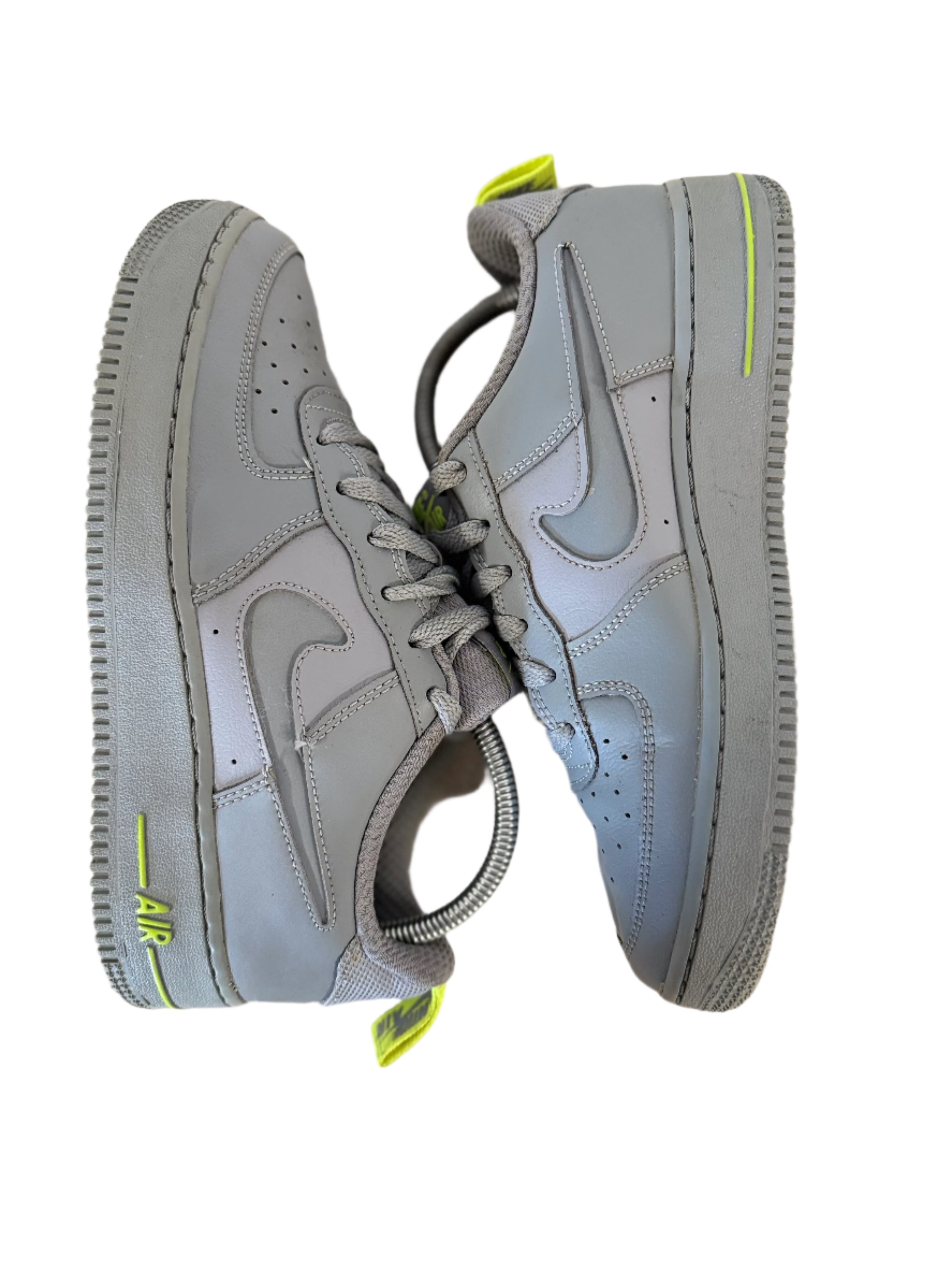Nike Air Force 1 '07 LV8 'Particle Grey Volt' (gs) uk 6 - RecycledStreetwear
