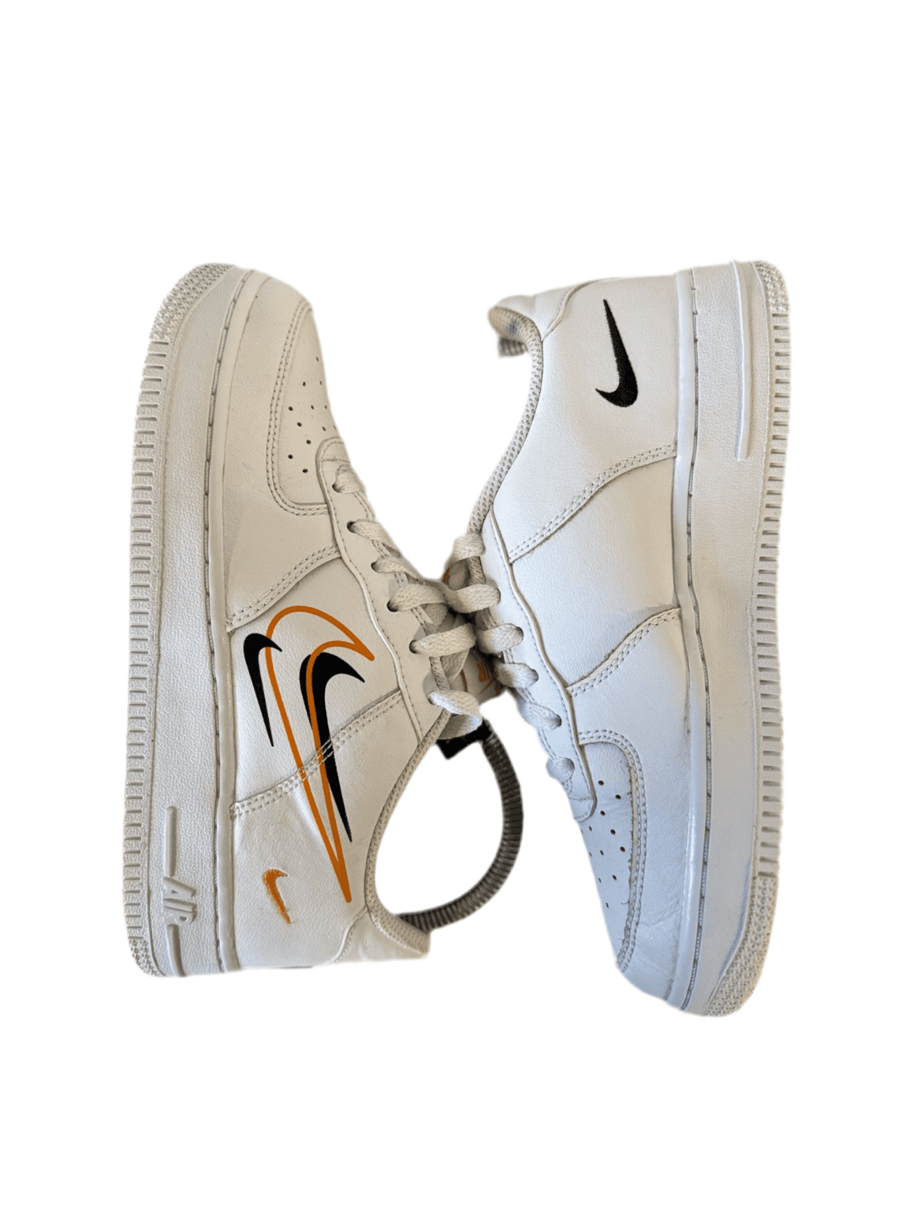 Nike Air Force 1 Low GS 'Multi Swoosh White Orange' uk 4 - RecycledStreetwear
