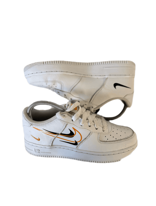 Nike Air Force 1 Low GS 'Multi Swoosh White Orange' uk 4 - RecycledStreetwear