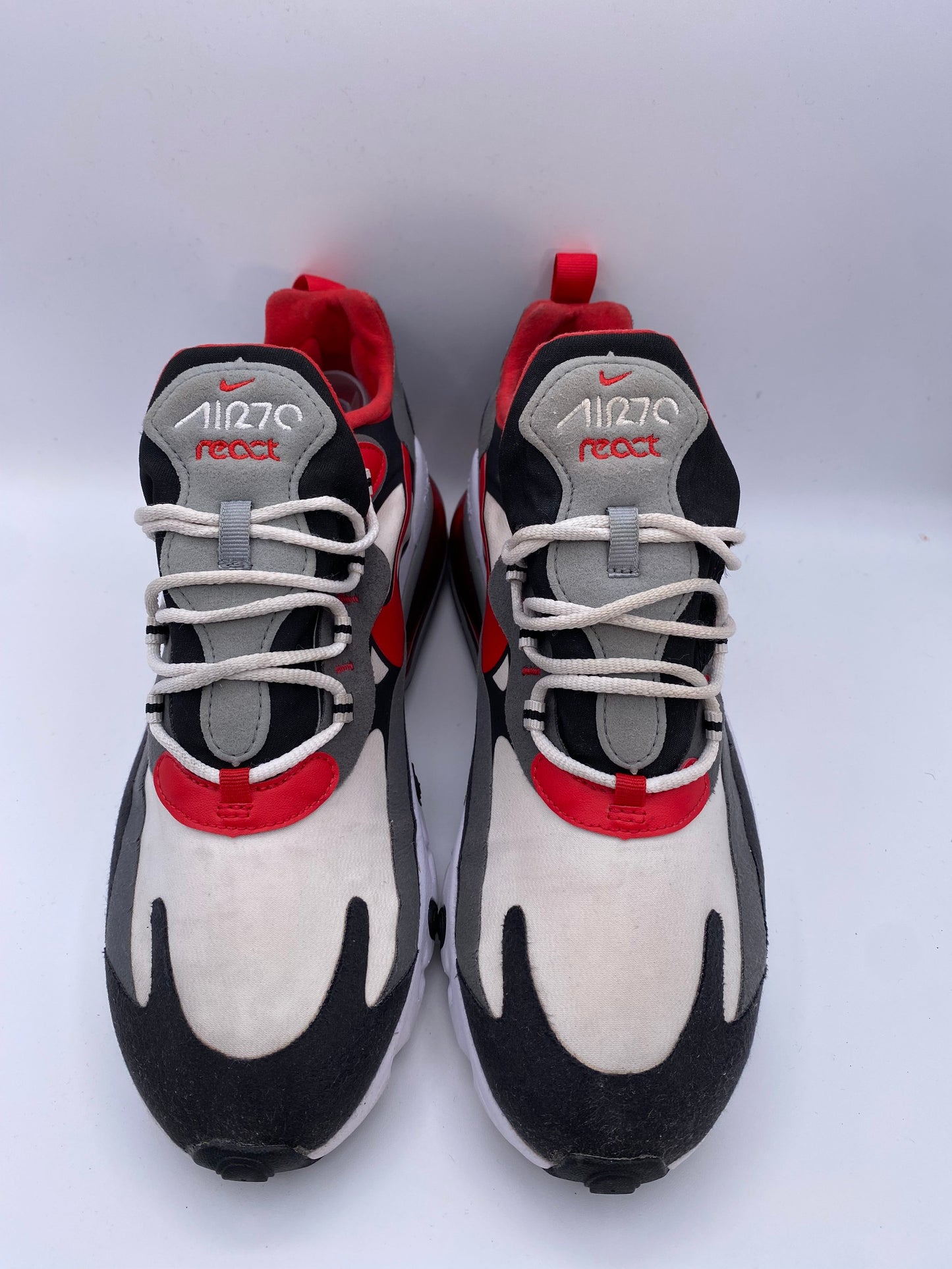 Nike Air Max 270 React Black Iron Grey Uni Red UK 9 - RecycledStreetwear
