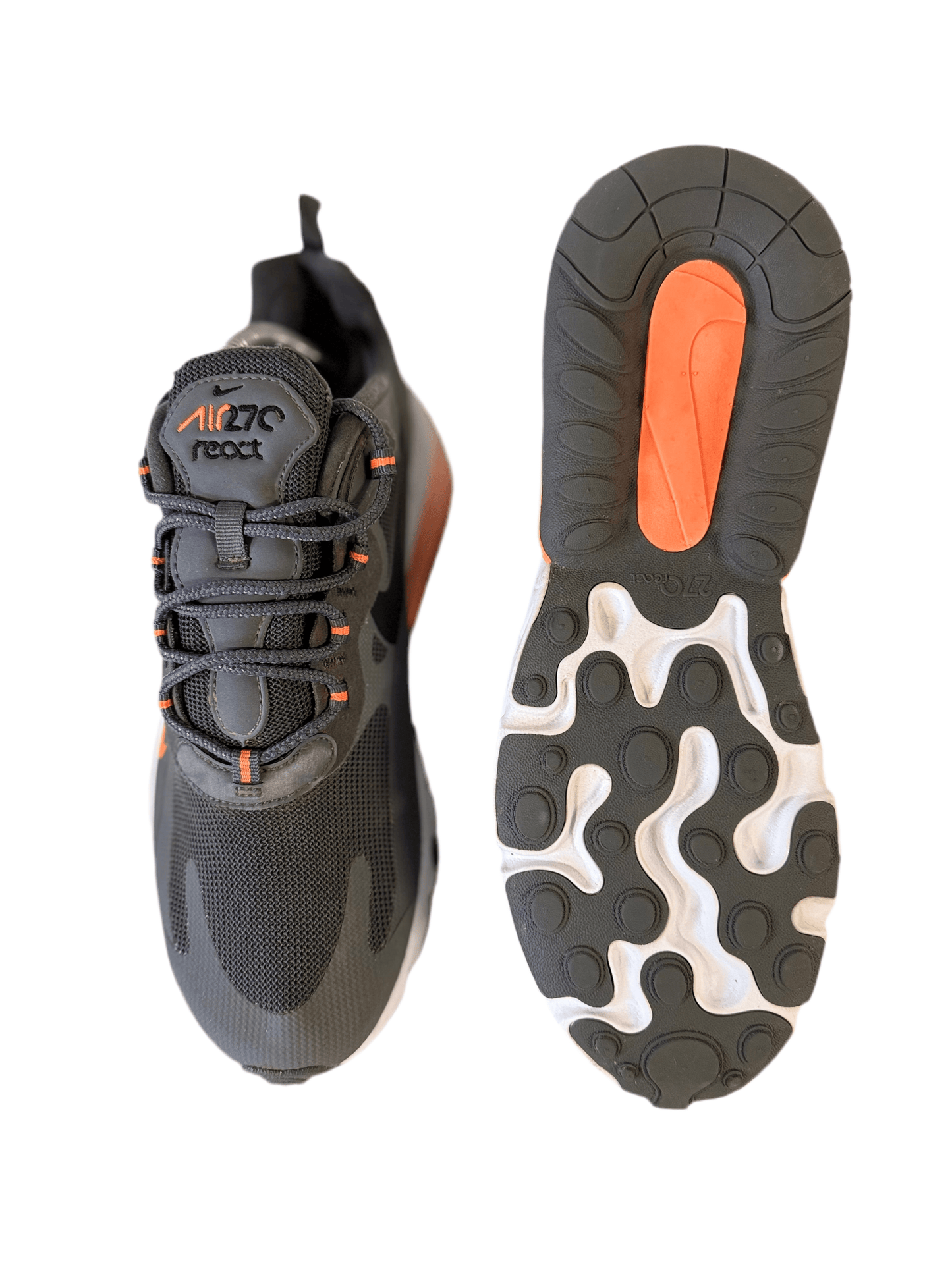 Nike Air Max 270 React 'Iron Grey Total Orange' uk 7.5 - RecycledStreetwear