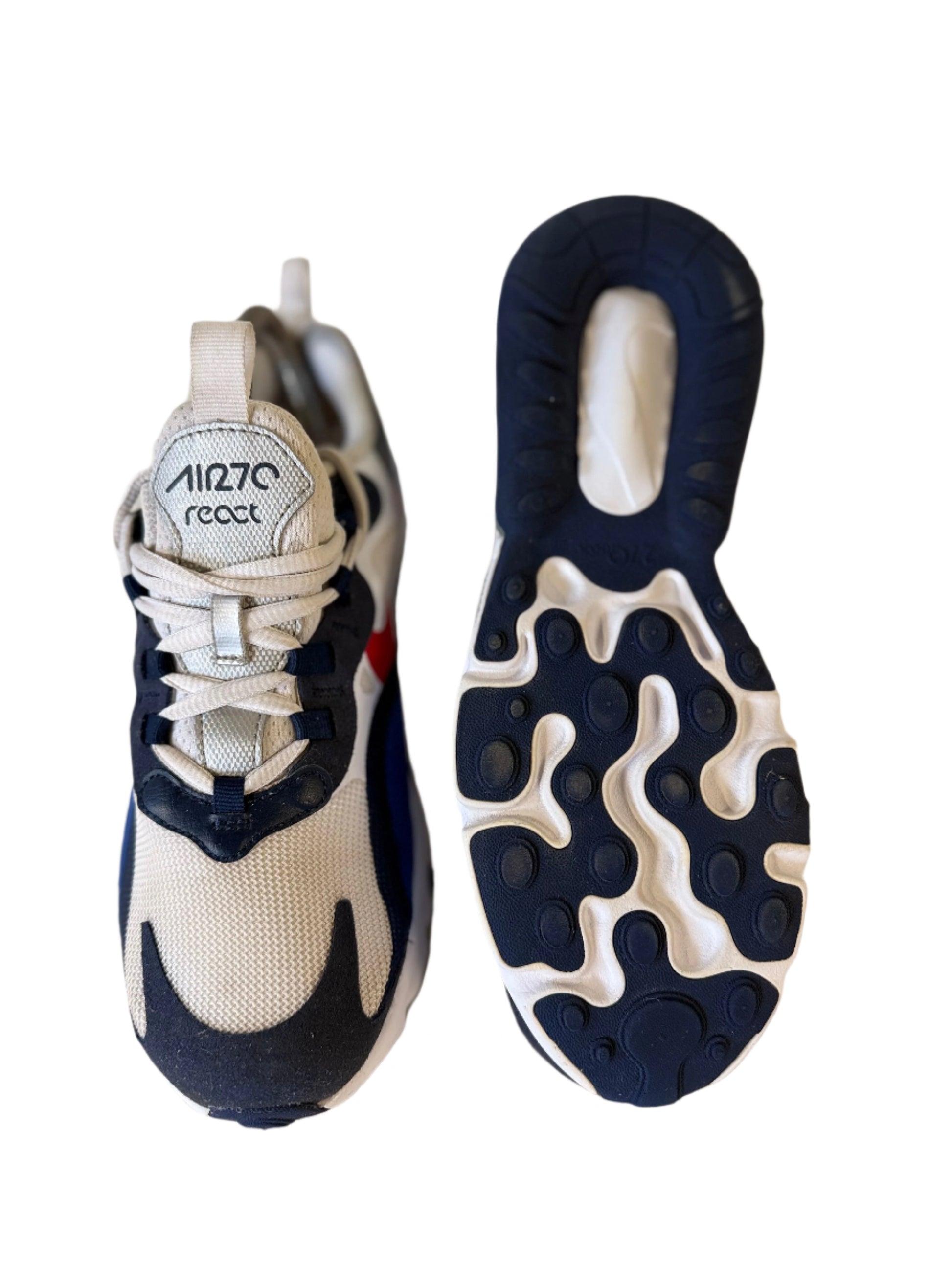 Nike Air Max 270 React ‘White, Uni Red’ UK 5.5 - RecycledStreetwear