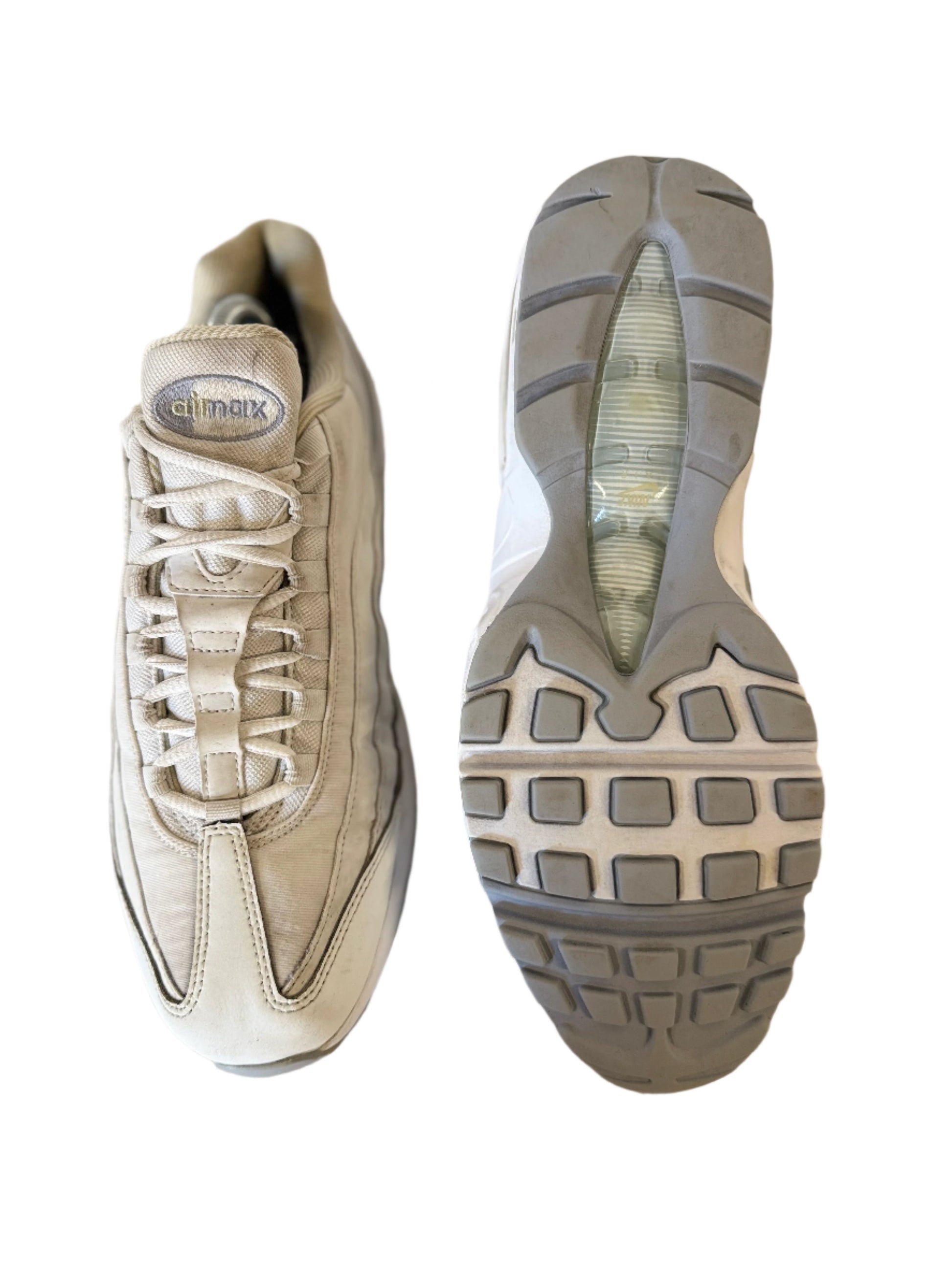 Nike Air Max 95 'White Beige Grey' uk 9 - RecycledStreetwear