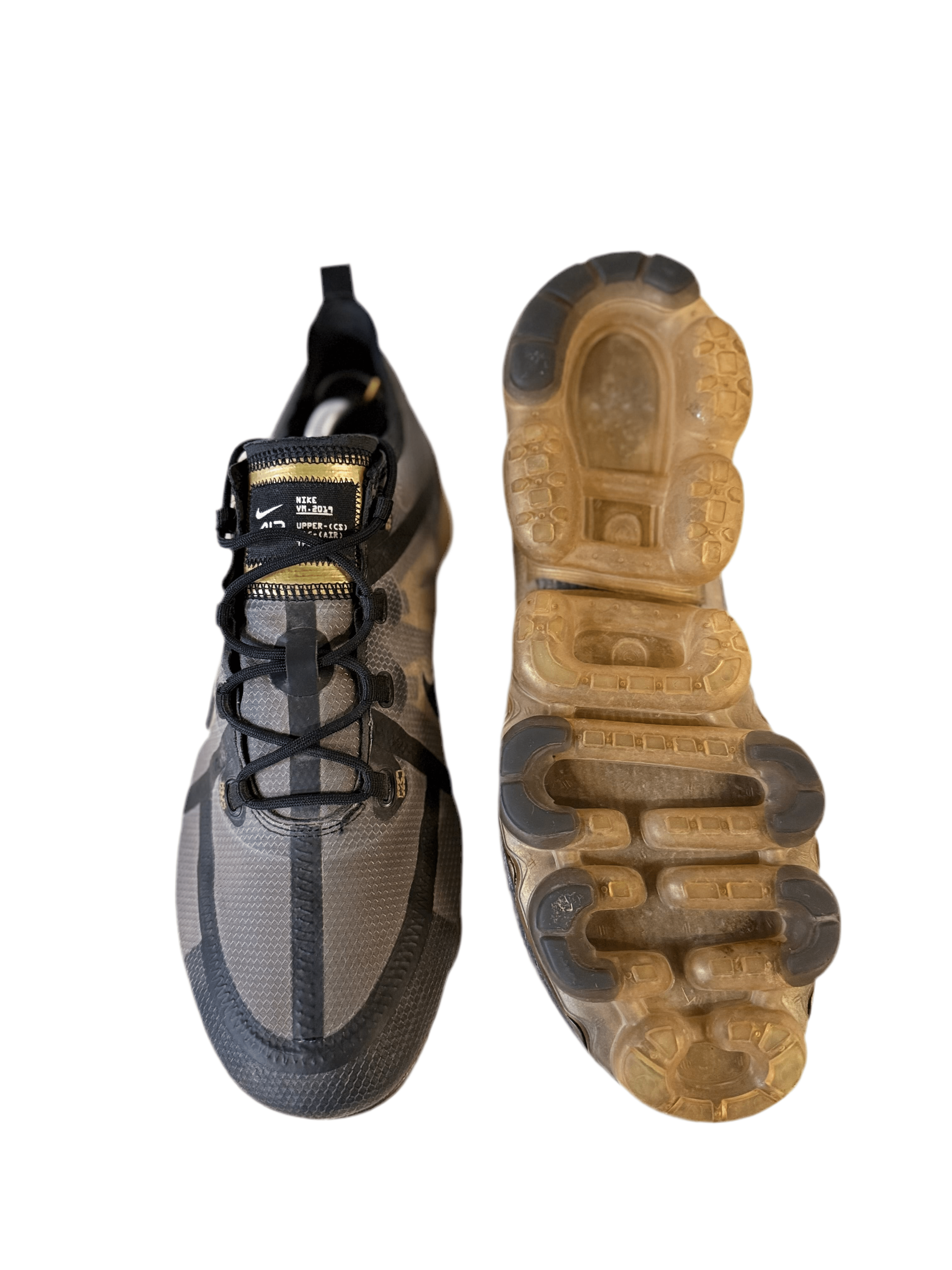 Nike Air VaporMax 2019 'Black Metallic Gold' uk 11 - RecycledStreetwear
