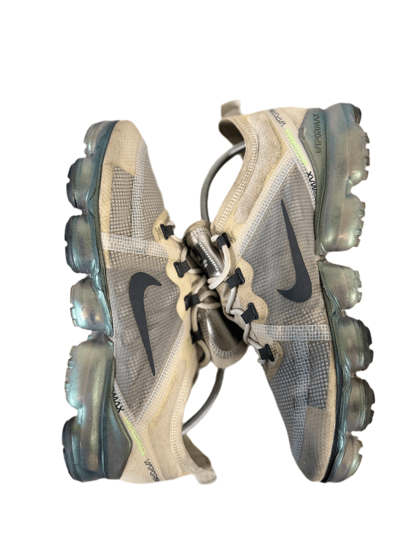 Nike Air VaporMax 2019 'Premium White Platinum Tint Lime Blast' uk 9 - RecycledStreetwear