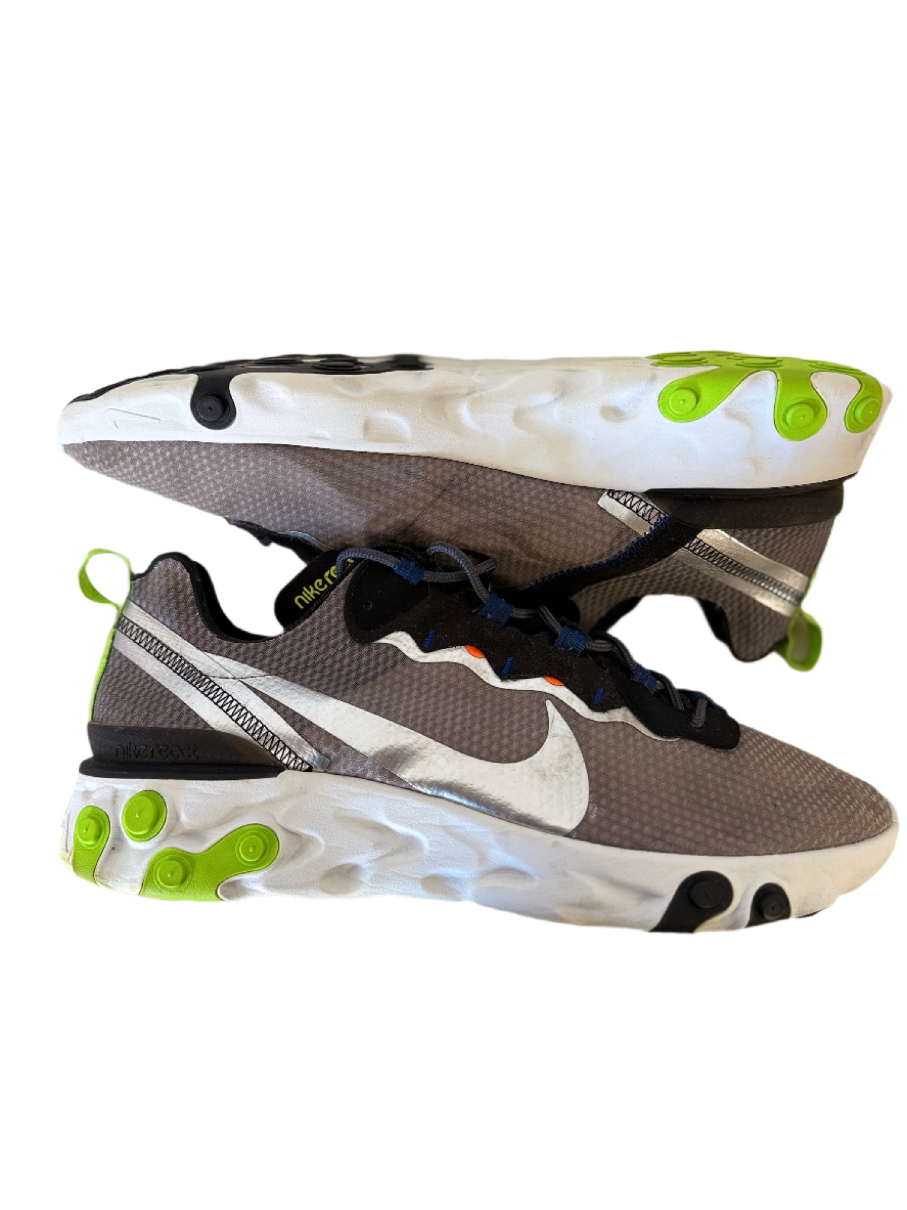 Nike React Element 55 SE 'Grey Volt' uk 12 - RecycledStreetwear