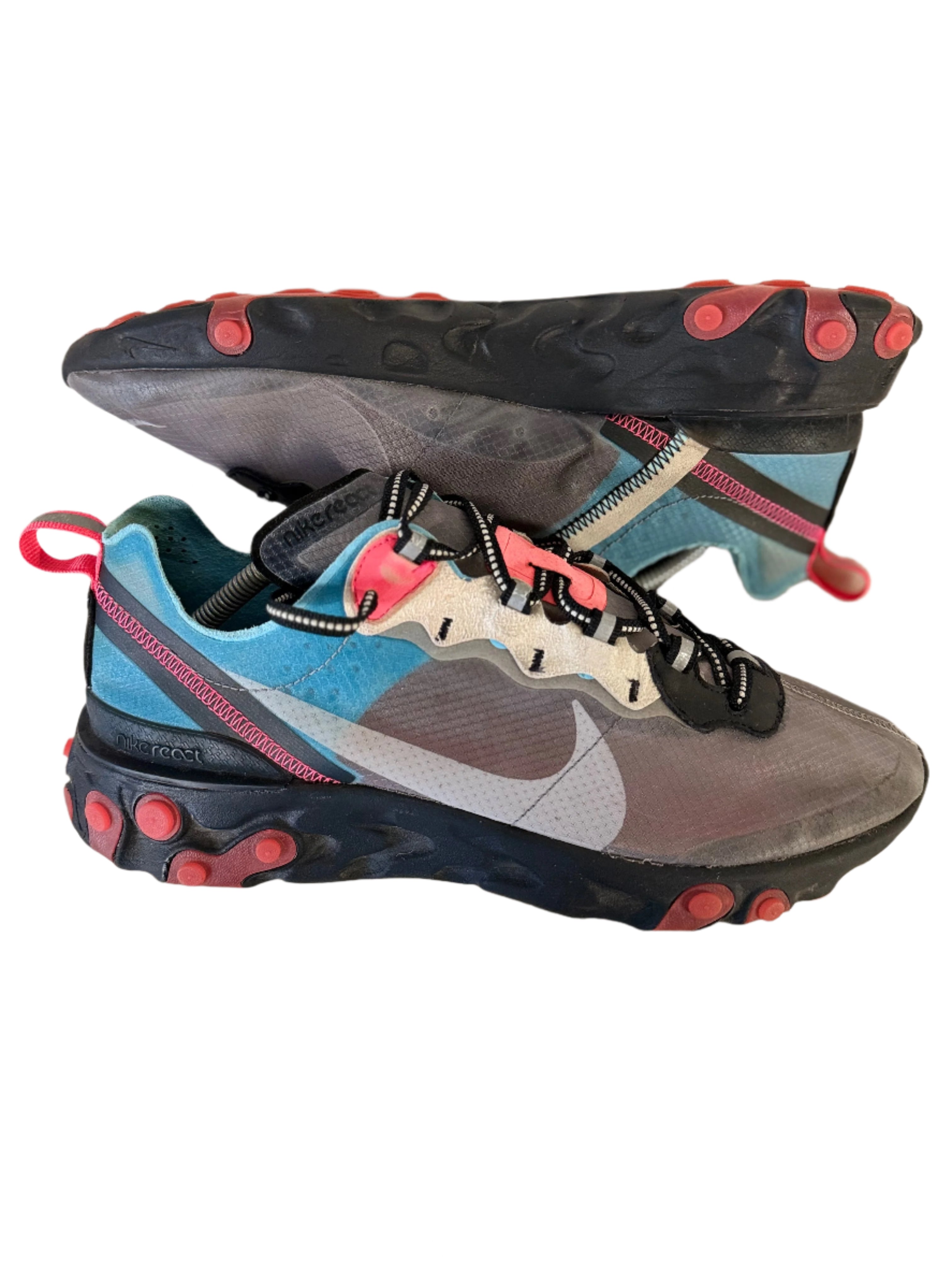 Nike React Element 87 'Blue Chill Solar Red' uk 9 - RecycledStreetwear
