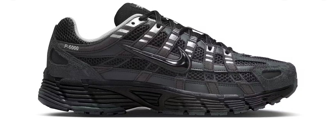 RS - Nike P - 6000 Suede Anthracite Black Chrome Metallic Silver - RecycledStreetwear